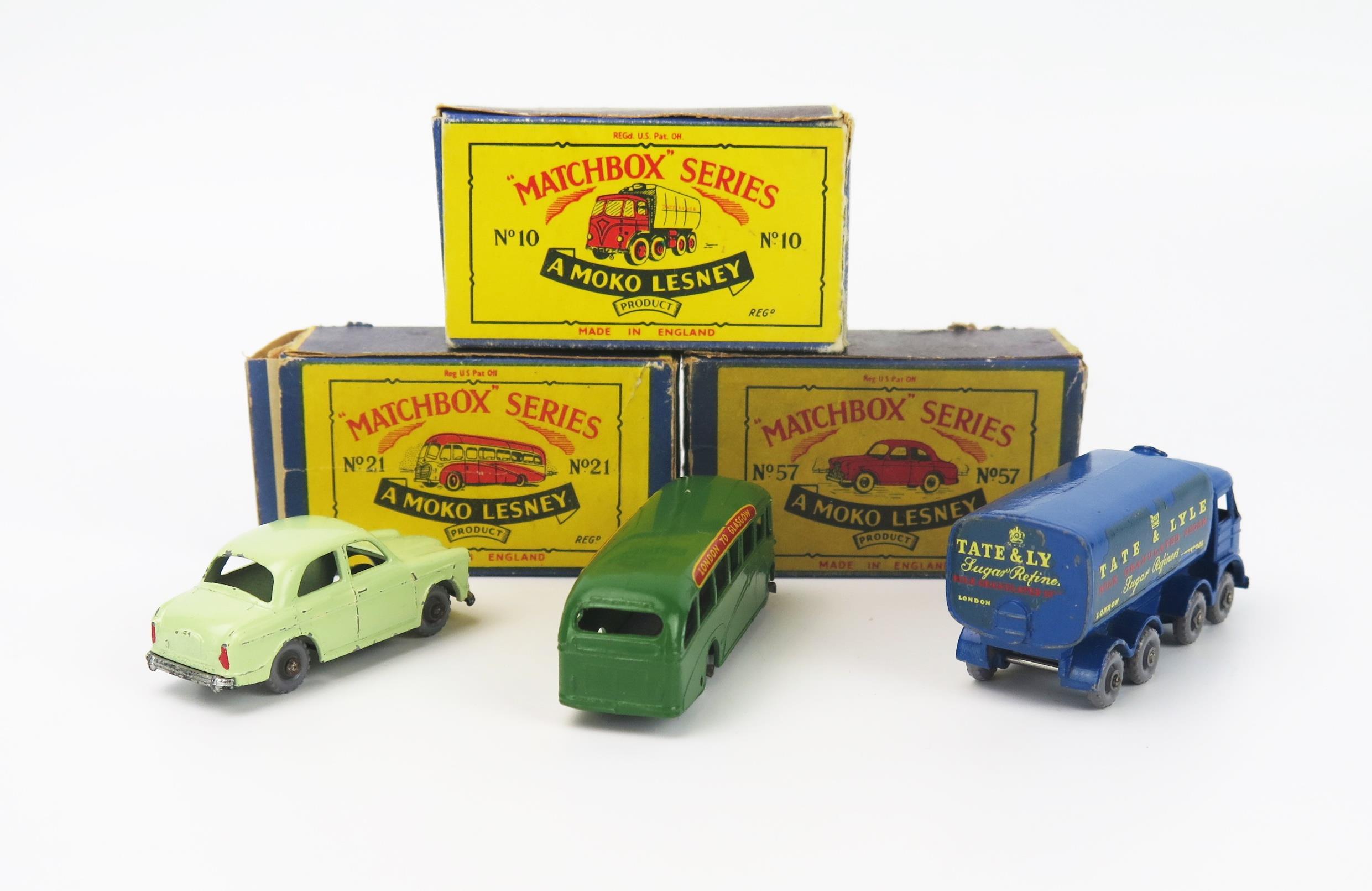 Matchbox Regular Wheels trio - all with grey plastic wheels (1) 10a Foden Sugar Container with crown - Image 2 of 2
