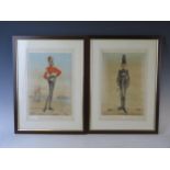 Two French prints Military Types; English, 1862 Royal Rifle Brigade and 1862 Horse Guard, both