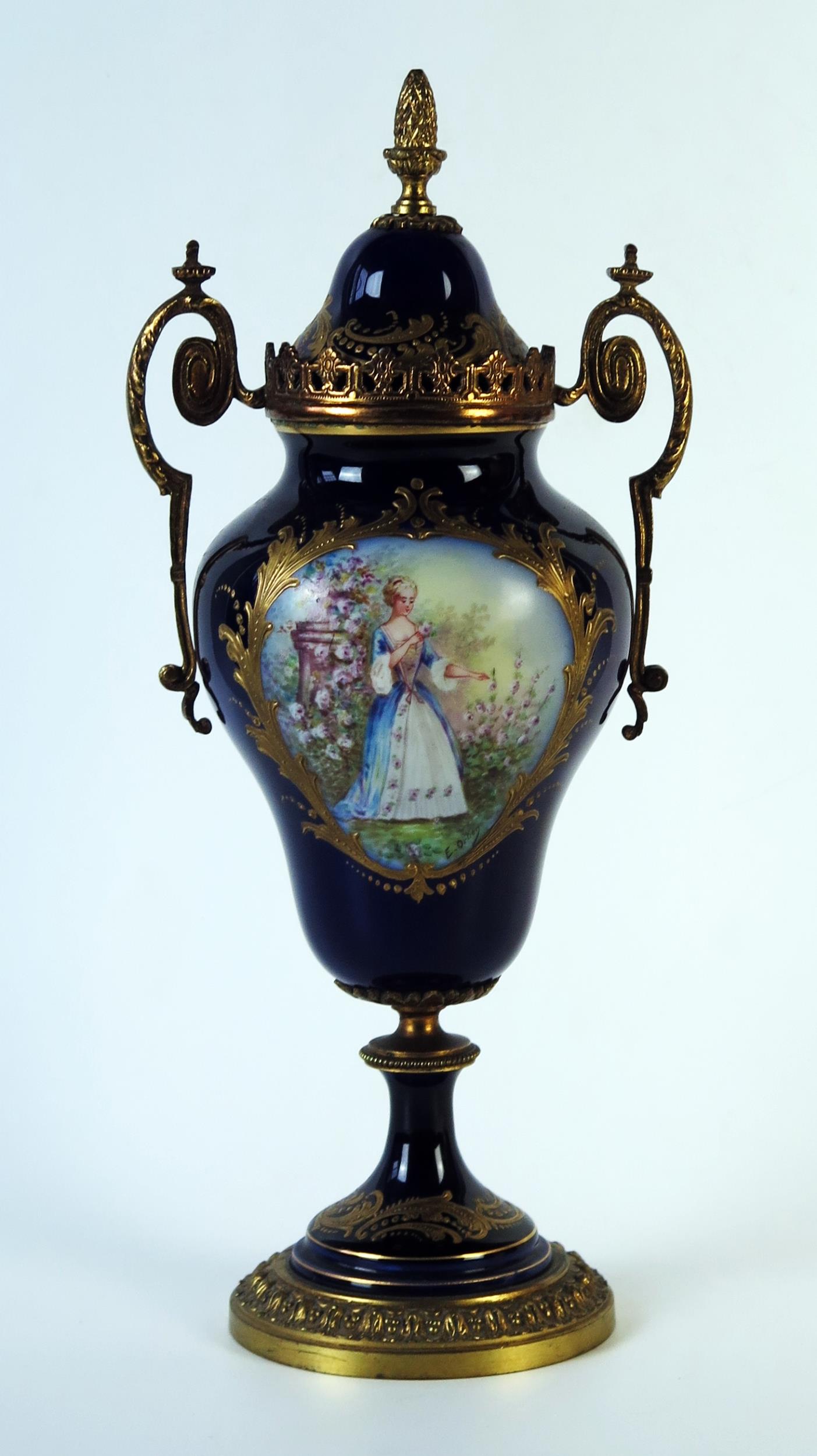 A 20th Century Serves Style Case and Cover with gilt metal mounts, pseudo marks, 32cm high. - Image 5 of 6