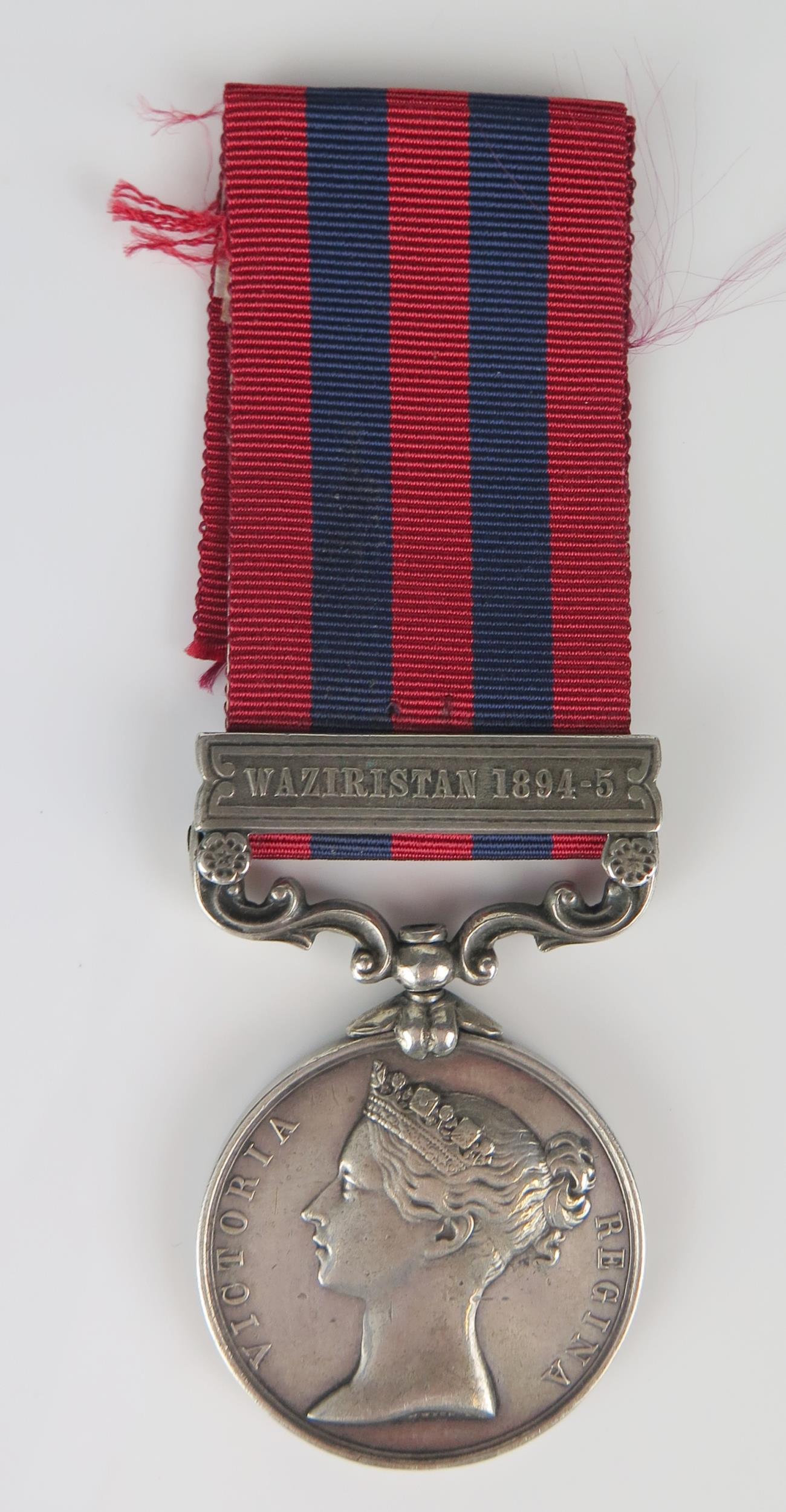 Indian General Service Medal 1854-95 with WAZIRISTAN 1894-5 bar, awarded to 4002 Pte. J. Rhodes - Image 2 of 2