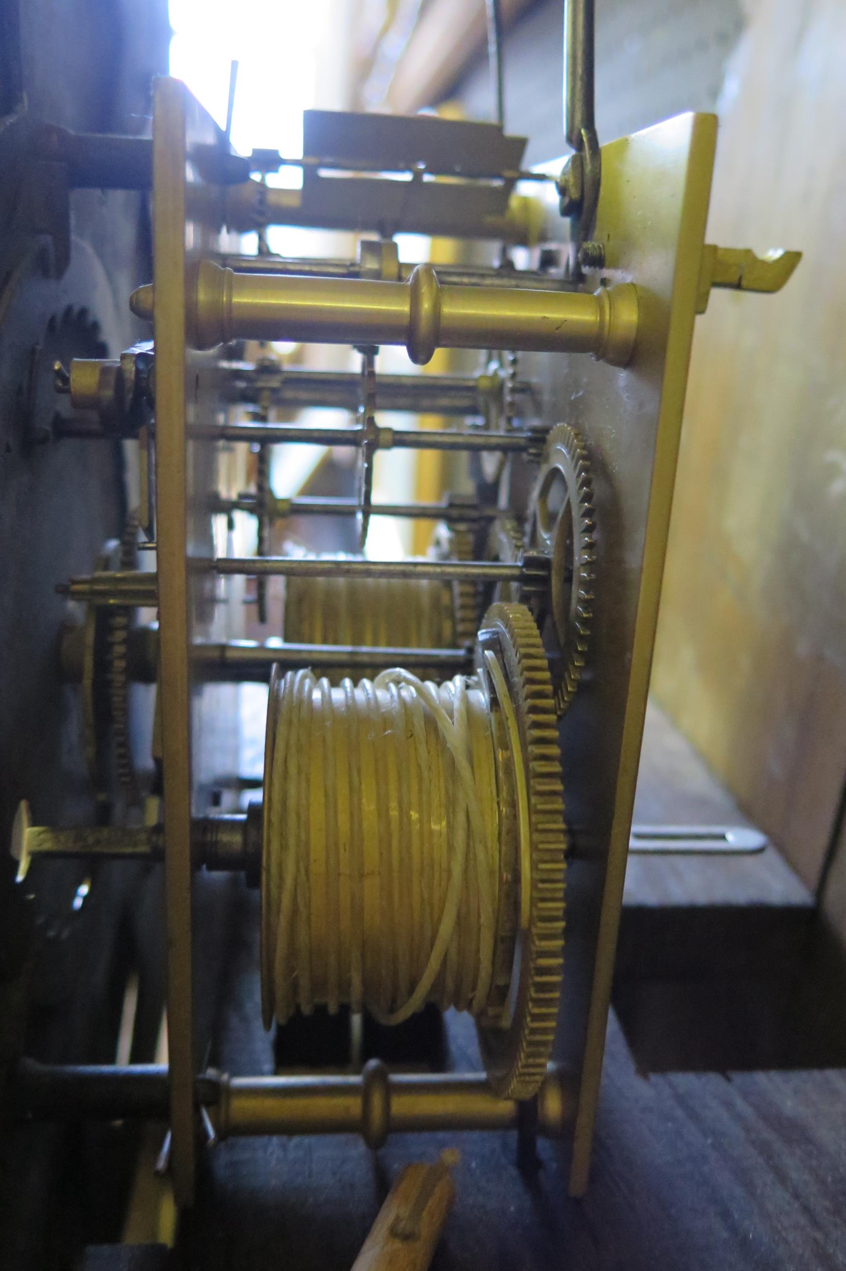 Taylor Oxford, a 19th century oak longcase clock, having a square hood, the trunk with plain panel - Image 5 of 6