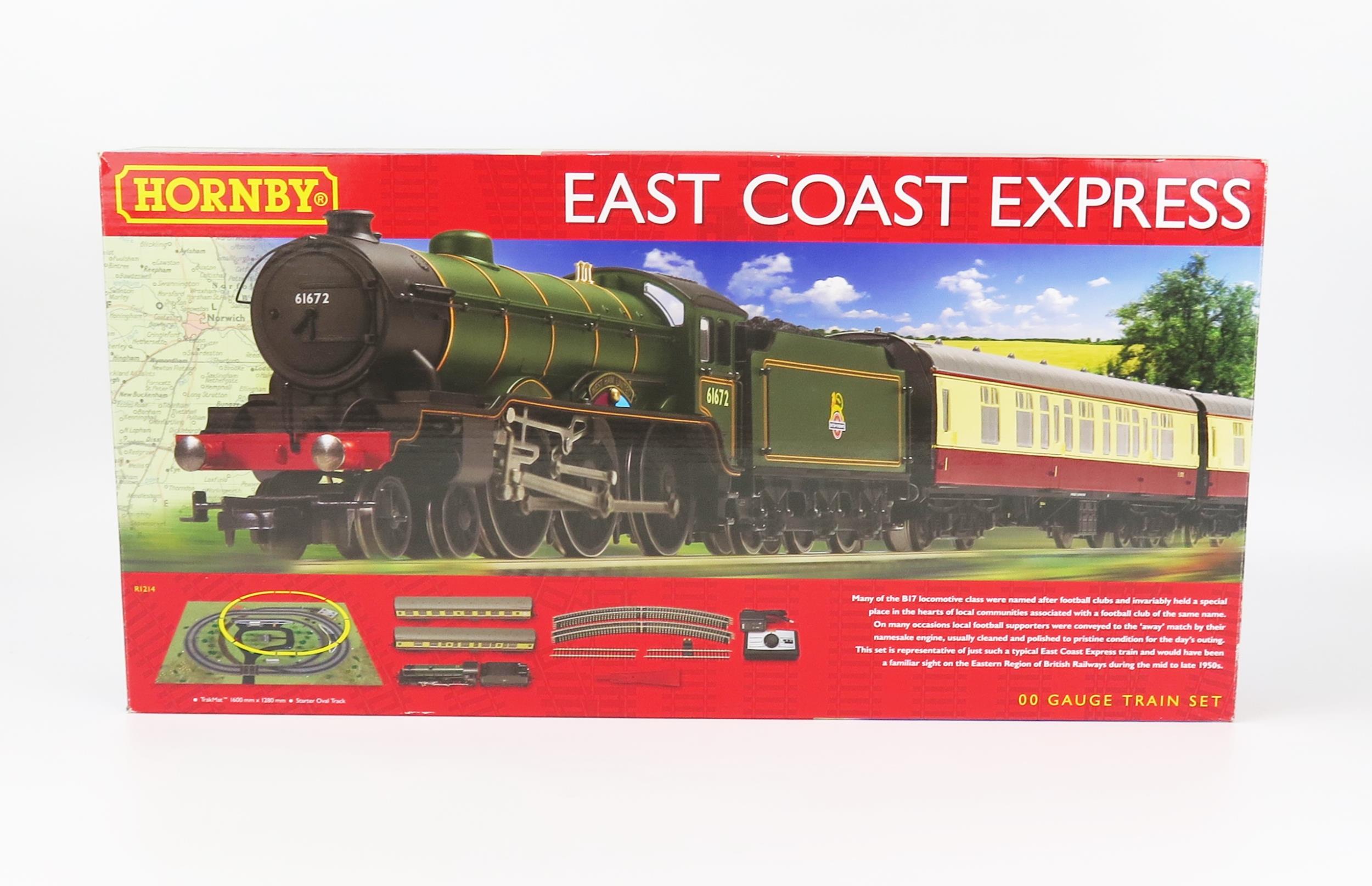 Hornby OO Gauge R1214 East Coast Express Train Set with B17 4-6-0 Loco - excellent in box (no