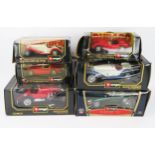 Burago 1:18 / 1:43 Group of 6 including Mercedes, Jaguar, Alfa Romeo and Ferrari - appear excellent,