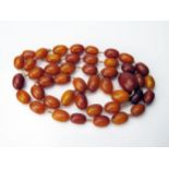 Baltic Amber Bead Necklace, largest bead 23x17.5mm, 39" (99cm), 69.4g