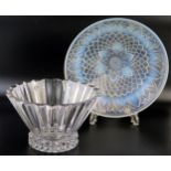 A Rosenthal lead crystal bowl, of flared outline, 25cm diameter, together with a French pressed