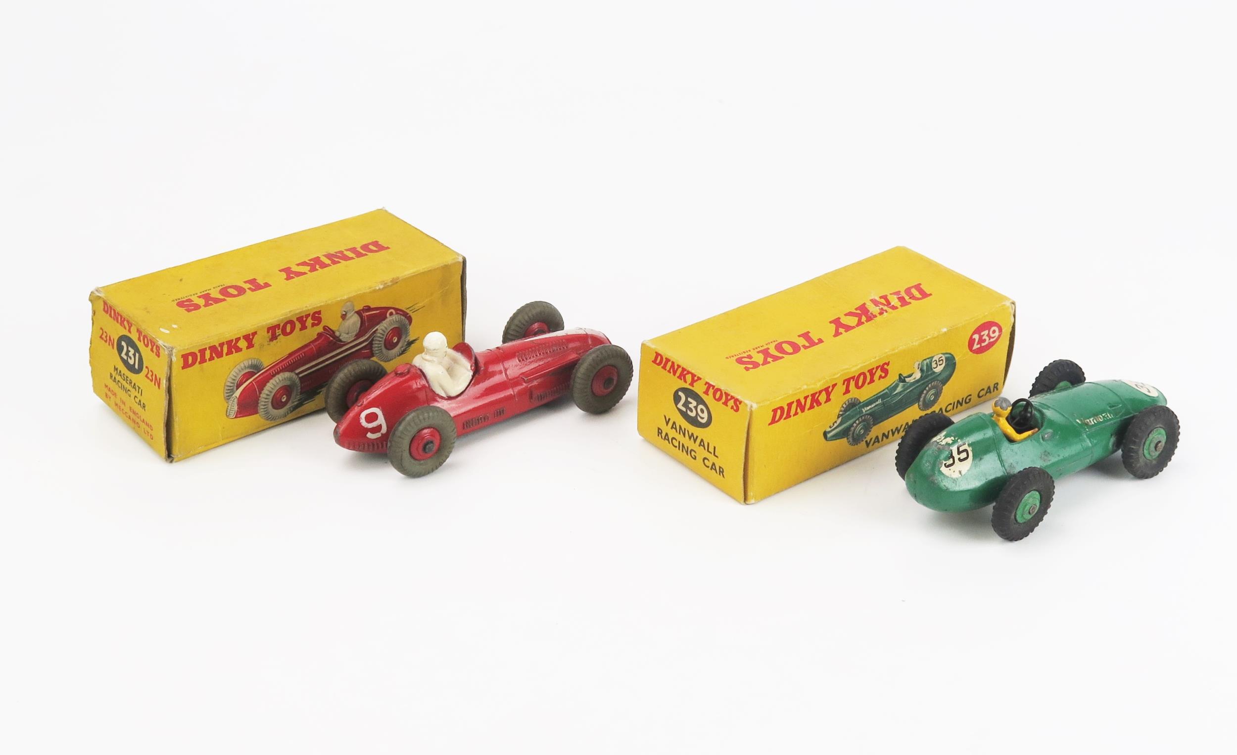 Dinky Racing Car Pair - (1) 23N / 231 Maserati Racing Car - red white flash, RN "9" in white, - Image 2 of 2