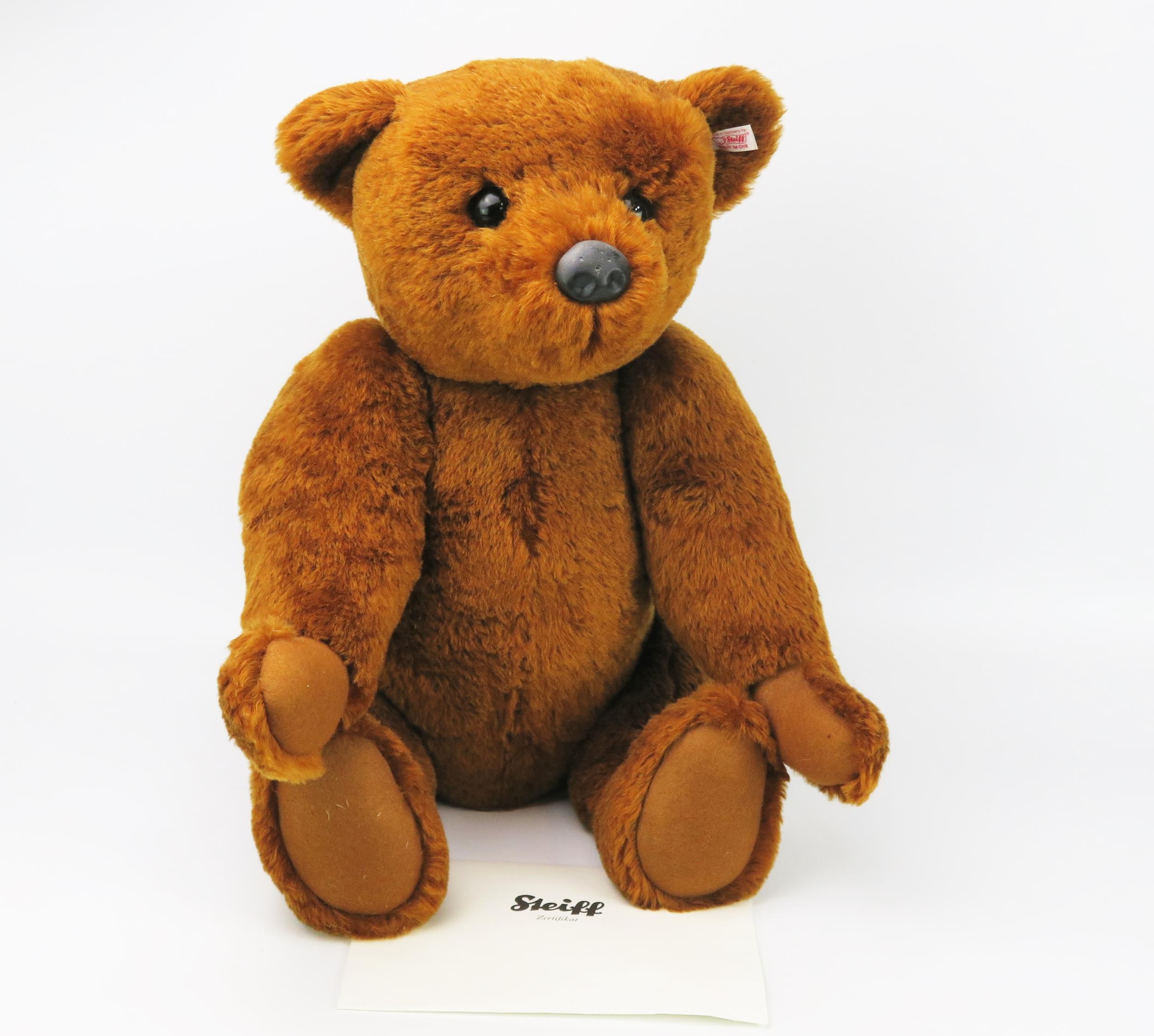 Steiff PB55 Russet Mohair Teddy Bear 663123, No. 74 of 1000 with certificate, 55cm sitting