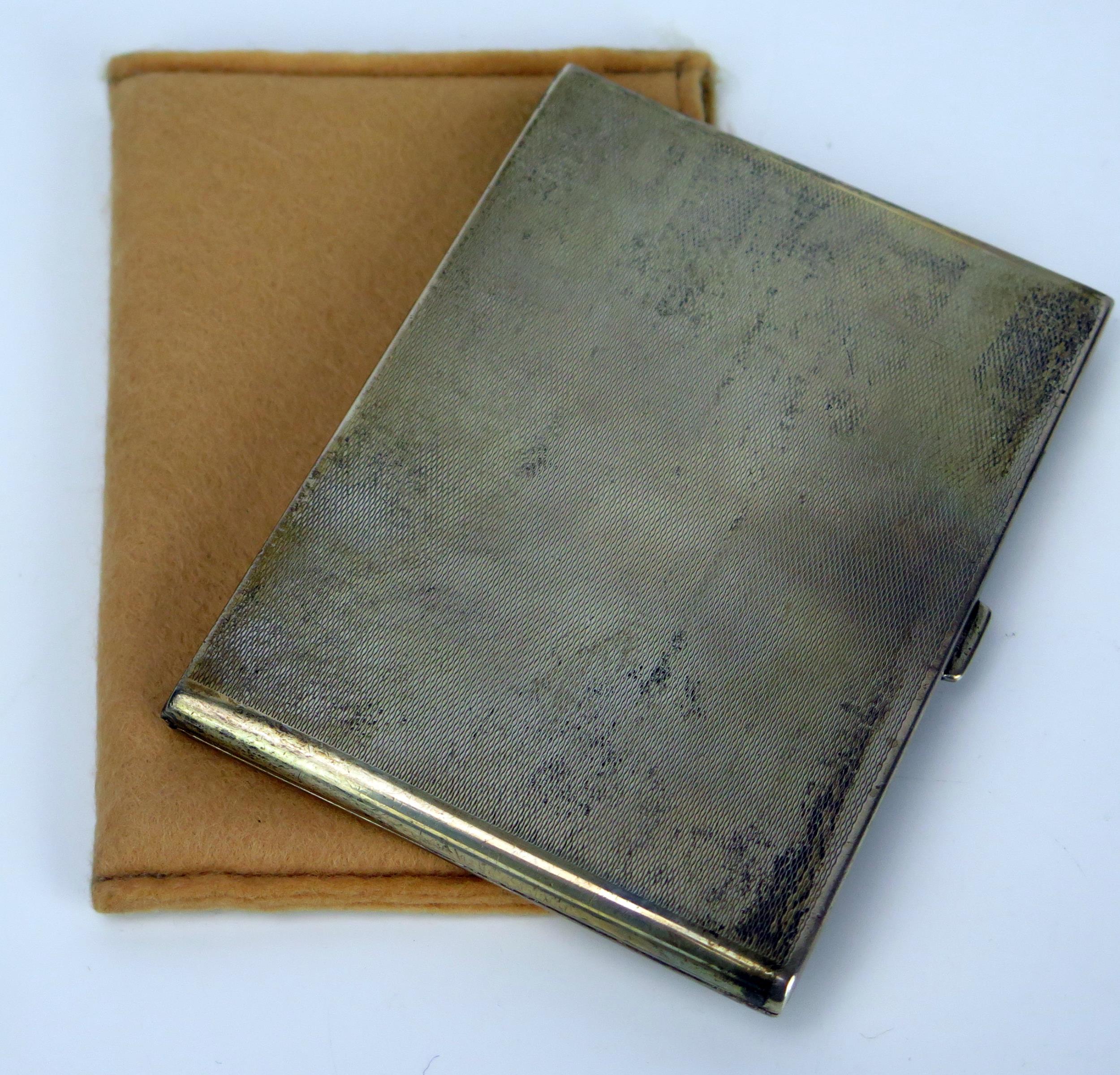 George V Asprey Silver Cigarette Case with engine turned decoration, 11.5x8.5cm, Chester 1930, 188g