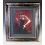 Fabian Perez, El Baile del Flamenco en Rojo, original acrylic on canvas, signed and titled verso,