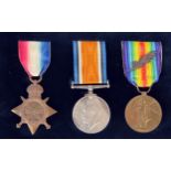 WWI British Medal Trio including Victory Medal with oak leaves and 1914-15 Star, awarded to MAJOR
