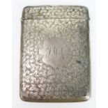 Victorian Silver Card Case with chased leaf decoration, Birmingham 1901, Joseph Gloster Ltd., 77g