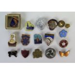 Collection of Enamel and other Badges including Clacton Butlins, St. Moritz and Girl Guides