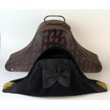 19th Century Royal Navy Bicorn Hat in original tin case, hat marked C. J. Chapman of Plymouth,