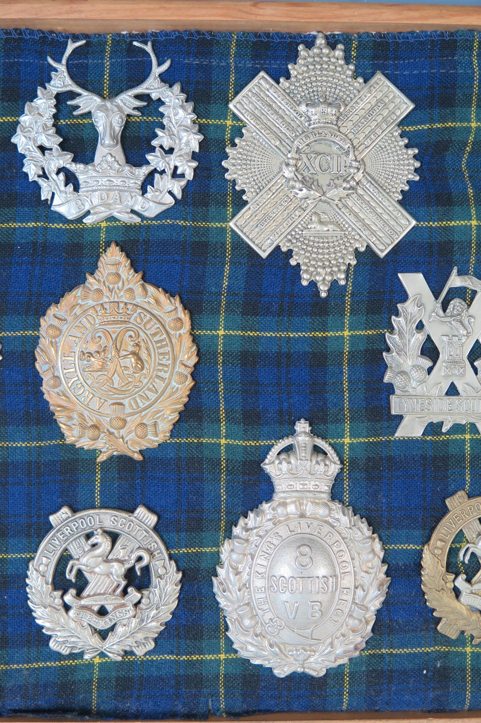Collection of Military Helmet and Cap Badges including Gordon Highlanders, Tyneside Scottish, - Image 3 of 5