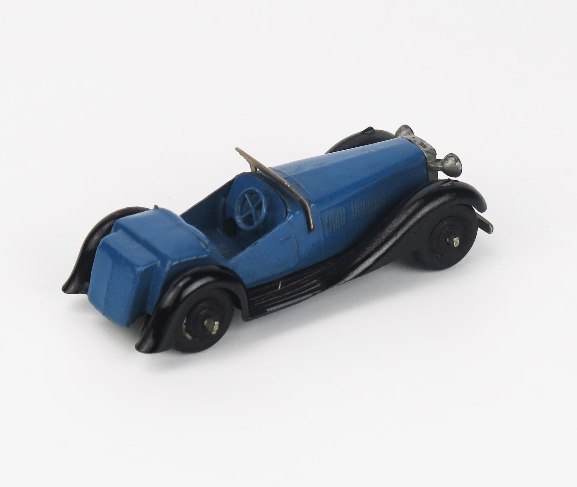 Dinky 36e British Salmson Two-Seater Sports Car (Type 5) - saxe blue, black chassis and ridged hubs, - Image 2 of 2