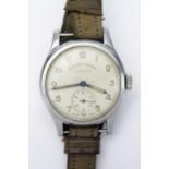 LONGINES West End Watch Company Indian Civil Service Steel Cased Wristwatch, the 31mm case back