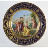 A Royal Vienna style, Ackerman and Frizte, Angelica Kauffman style cabinet plate, the border of