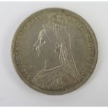 A Victorian Silver Sixpence 1887