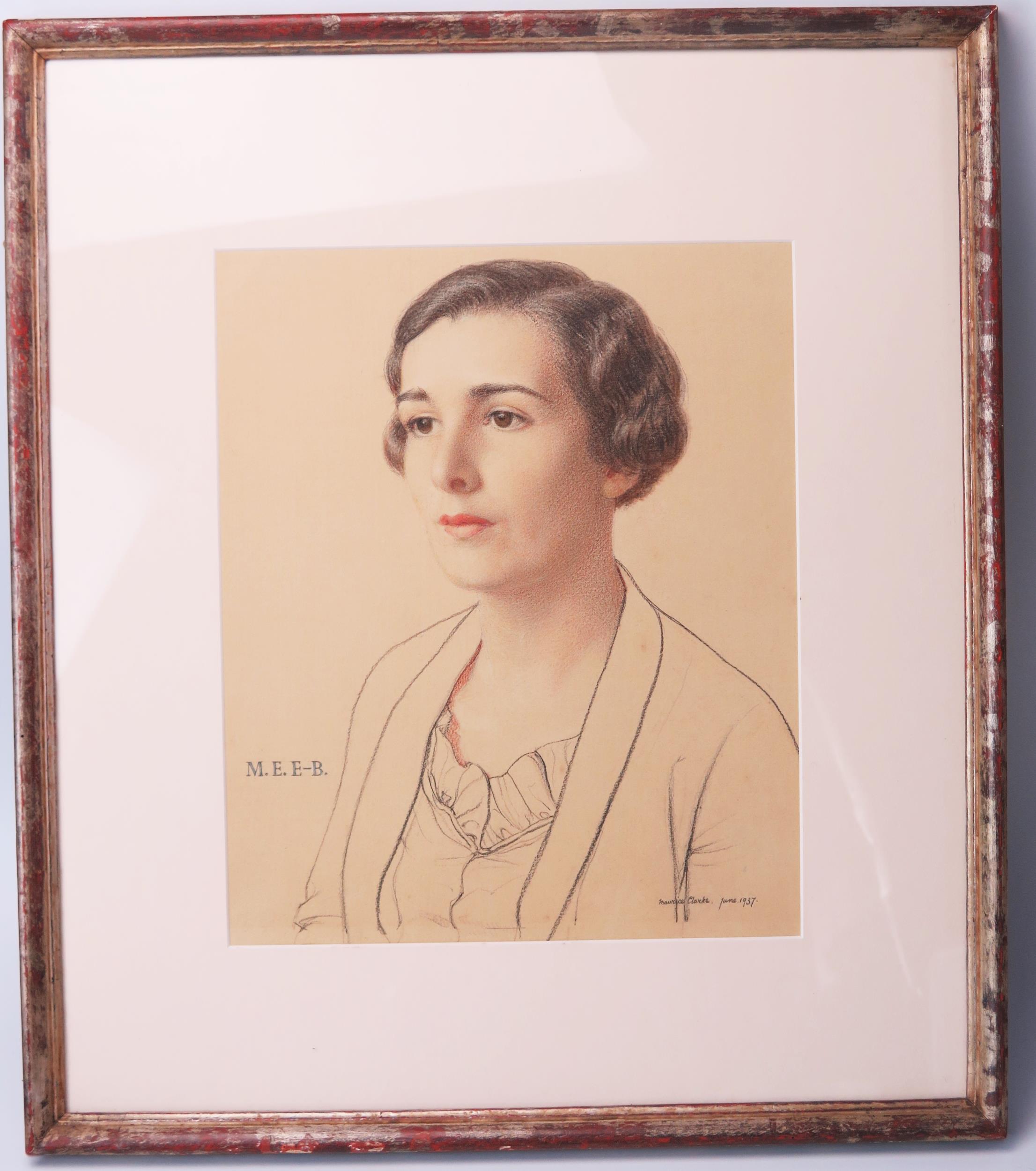 Maurice Clarke, (1875-?) Portrait of a Lady, half length, pencil study, signed and dated June