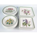 A collection of Portmeirion Botanic Garden pattern wares including square dinner and side plates,
