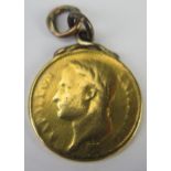 A French 40 Franc Gold Coin 1811, pendant mount