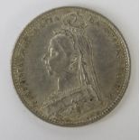A Victorian Silver Sixpence 1887