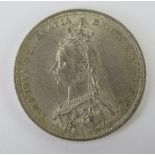 A Victorian Silver Shilling 1887