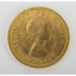 An Elizabeth II Gold Sovereign 1958