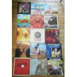 A collection of 33RPM records including the Beatles, jazz artists including Brubeck, Miles Davis,