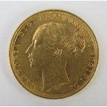 A Victorian Gold Sovereign 1875 Young Head Melbourne Mint