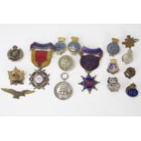 Assorted Royal Navy Temperance Society lapel badges, together with other naval lapel badges.
