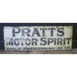 An original enamel advertising sign "Pratts Motor Spirit" 45 x 133cm.