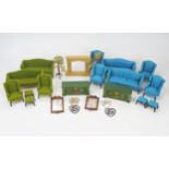 Dolls House Group of Furniture 1:12 Scale made by Dennis Brogden including sofas, armchairs,