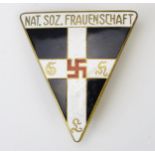 A Third Reich period National Socialist Woman's League gilt and enamel membership badge, marked