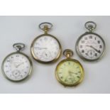 Two Gold Plated Pocket Watches and two others, one working