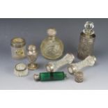Assorted silver mounted scent bottles