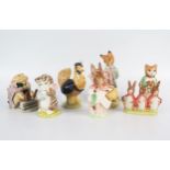 A small collection of Beswick Beatrix Potter characters, includes Mr Jackson, Mrs Rabbit, Sally