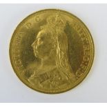 A Victorian Gold Â£2 1887 Jubilee Head Coin