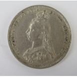 A Victorian Silver Shilling 1887