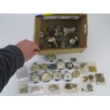 A Selection of Old Pocket watches and wristwatch movements. A/F