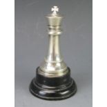 A George V silver Staunton pattern King chess piece, makers mark worn, Birmingham, 1913, mounted