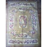 A machine woven wall hanging in the Aubusson style, with floral decorated panels, 175 x 117cm,