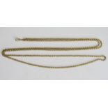 A Victorian 9ct Gold Belcher Guard Chain with spring loaded clasp, 29.5" (75cm), 38.5g