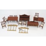Dolls House Group of "Mahogany" Dining Room Furniture 1:12 Scale made by Dennis Brogden including