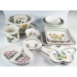 A collection of Portmeirion Botanic Garden pattern wares including roasting dishes, serving