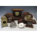 A reproduction Stool Clock, Vienna style wall clock, assorted clock parts, cases and parts.