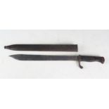 A German Pioneer bayonet, model 98/05 with serrated saw back to the 37cm fullered blade, contained