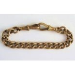 A 6" 9ct Gold Curb Link Chain with twin spring loaded clips (15.5cm), 17.5g