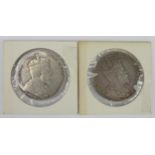 Two Edward VII Straights Settlements Silver One Dollar Coins _ 1907 & 1908