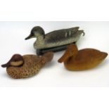 Peter Grossmith a carved and painted wooden Ruddy Duck with inset glass eyes, signed and dated 1994,